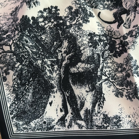 Navy and Cream Toile Print Dickey Collar with Bow Tie Closure - Picture 8 of 13